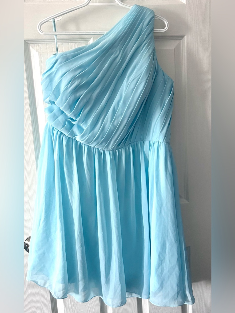 Light Blue One-Shoulder Dress
